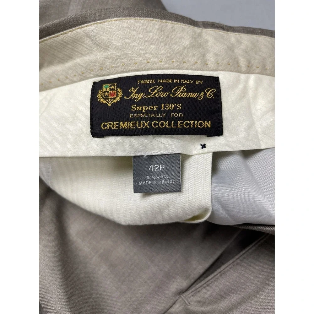 Daniel Cremieux Mens‎ Dress Pants 42x30 Tan 100% Wool Super 130s Loro Piana